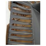 Glitzhome 34.50 in. H x 26 in. W Oversized Modern Black and Gold Metal Wall Mirror