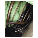 International Caravan Bali Papasan Chair with Solid Cushion - Mojito Lime USED