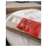 HomePop Round Leatherette Storage Ottoman with Lid Ivory K6862-E848