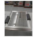 Amanti Art Bathroom Wall Mirror (30" x 32"), Parlor Silver Frame - Bathroom Mirror