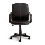 Tufted Black Leather Mid-back Office Chair 23702 WK655636