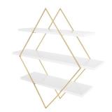 Kate and Laurel Daxton Wood and Metal Wall Shelf - 30.5x31.75- Retail:$151.99 #216472