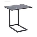 HOMCOM 24" Rustic Industrial Extending Wing Accent End Side Table - Dark Walnut 833-061