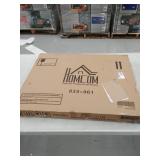 HOMCOM 24" Rustic Industrial Extending Wing Accent End Side Table - Dark Walnut 833-061