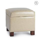 Enova Home Nova 18 Inches Modern Elegant Leather Square Storage Ottoman (Beige) GDOT-016-S-BE