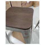 Elite Living rochelle backless stool with wood seat rust brushed gunmetal k36-yf-2