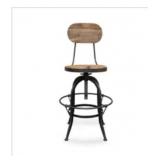 Decker Reclaimed Wood and Metal Adjustable Height Barstool- Retail:$229.99 PCLR-909110 (ONLY ONE) May Differ from stock photo USED