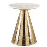 Zuo Modern 101509 Pure 17" Diameter Marble Top Aluminum Side Table, Off-White/Gold- Retail:$199.99