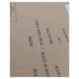 Zuo Modern 101509 Pure 17" Diameter Marble Top Aluminum Side Table, Off-White/Gold- Retail:$199.99