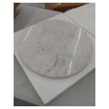 Zuo Modern 101509 Pure 17" Diameter Marble Top Aluminum Side Table, Off-White/Gold- Retail:$199.99