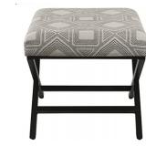 Porch & Den Boucher Modern Metal X-base Ottoman- Retail:$81.99 K7401-F2348