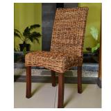International Caravan Louisa Woven Mahogany Dining Chair- Retail:$111.99 SG 3330( ONLY ONE CHAIR)