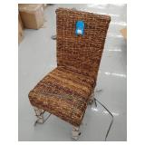 International Caravan Louisa Woven Mahogany Dining Chair- Retail:$111.99 SG-3330 (ONLY ONE CHAIR)