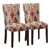 HomePop Parson Deluxe Multi-color Ikat Dining Chairs (Set of 2)- Retail:$151.99 N6354-A708