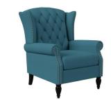Copper Grove Crawley Diamond Button-Tufted Wingback Chair - Peacock Blue