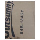 Outsunny Steel Fabric Outdoor Folding Chaise Lounge Chair Recliner with Portable Design & Adjustable Backrest - Grey- Retail:$106.99 84B-184GY