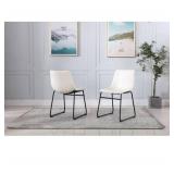 Best Quality Furniture Faux Leather Dining Chair (Set of 2)- Retail:$348.99 white SC24