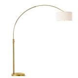 Orbita 81"H LED Dimmable Retractable Arch Floor Lamp, Bulb included, Antique Brass Finish- Retail:$243.49 HL6013-AB
