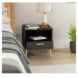One Drawer Nigtstand With 1-shelf In Black- Retail:$123.99