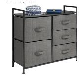 mDesign Wide Dresser Storage Tower Organizer Unit, 5 Drawers- Retail:$89.49 DAMAGED