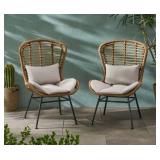 La Habra Outdoor Wicker Club Chairs (Set of 2) by Christopher Knight Home- Retail:$297.99 65489.00LBRN