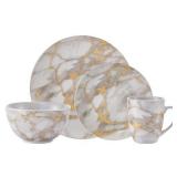 Safdie & Co. Dinnerset Gold Marble Gold HK03884EC MISSING SOME PLATES