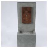 Cement Stone and Brown Finish Outdoor Patio Fountain with LED Light- Retail:$225.49 WHF736