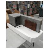 Cement Stone and Brown Finish Outdoor Patio Fountain with LED Light- Retail:$225.49 WHF736