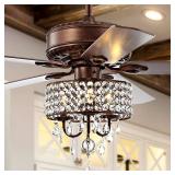 Becky 52" 3-Light LED Chandelier Fan With Remote, by JONATHAN Y- Retail:$355.99 USED