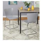 Simple Living Pisa 24-inch Modern Chrome/Bentwood Dining Stools (Set of 2)- Retail:$166.49 89024 GRY PR