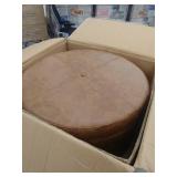 HomePop Large Leatherette Storage Ottoman - Distressed Brown Faux Leather- Retail:$105.99 K6862- YDQY-2