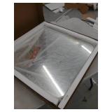 Glass Warehouse 22 in. H x 22 in. W Radius Corner Stainless Steel Framed Mirror- Retail:$159.99 MF-SQR-22X22-W