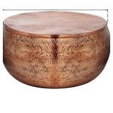 Hildred Modern Round Hammered Aluminum Storage Coffee Table by Christopher Knight Home- ITEM#: 66963.00
