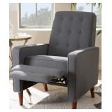 Mid-century Fabric Recliner by Baxton Studio- Gray, UPC: 842507132507