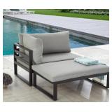 2-Piece Metal Frame Sectional Set with Gray Cushions, MODEL: #PF20161-G