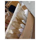 ADECO End Table Set of 2 Gold Leaves Accent Coffee Nightstands Stool-ITEM#: FT0337