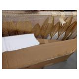 ADECO End Table Set of 2 Gold Leaves Accent Coffee Nightstands Stool-ITEM#: FT0337