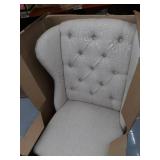 Abbyson Sierra Tufted Cream Linen Wingback Dining Chair- SKU: 5031-48243890