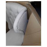 Abbyson Sierra Tufted Cream Linen Wingback Dining Chair- SKU: 5031-48243890