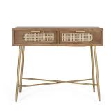 Alzada Console Table with Wicker Accents by Christopher Knight Home-