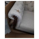 Voll Tufted Club Chair with Nailhead Trim by Christopher Knight Home-, Beige, ITEM#: 72759.00BGE