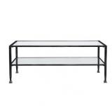 Jaymes Metal/Glass Rectangular Open Shelf Cocktail Table, ITEM#: CK8779