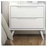 Carson Carrington Bodo Mid-century Modern 2-drawer Nightstand, White , ITEM#: CM7386WH-N-3A