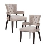 Brooklyn Cream/ Morocco Dining Arm Chair Set of 2 by INK+IVY- PO#: II-201088