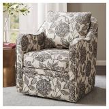 Madison Park Betty Slub Weave Wide Seat Swivel Arm Chair-