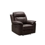 Abbyson Braylen Brown Top Grain Leather Manual Recliner- PO#: SHF-200924131-09