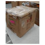 Sarcelles Modern Woven Wicker Patio Side Table with Glass Top by Corvus