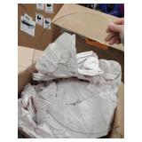 Sarcelles Modern Woven Wicker Patio Side Table with Glass Top by Corvus