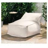 Tulum Indoor/Outdoor Water Resistant Fabric Bean Bag Lounger by Christopher Knight Home - Khaki