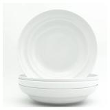 Euro Ceramica White Essential 16Piece 9" Pasta Bowl Set